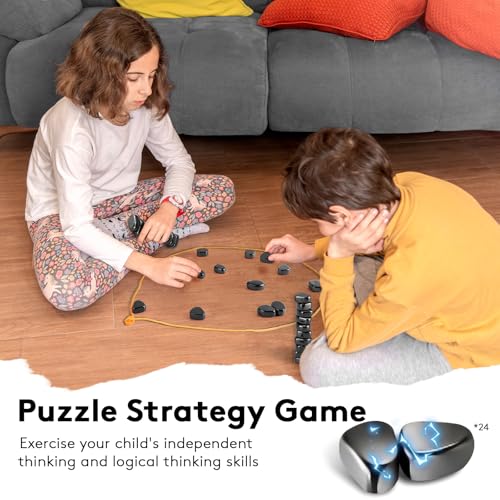 Foquyai 2024 New Magnetic Chess Game,Magnetic Chess Game with 24 Stones,Magnetic Chess Game Using String and Stones,Magnet Chess Game,Family Game Party Game for Kids and Adults