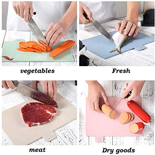 XIAOQIU Cutting Board Cutting Boards Colour Coded Chopping Board Set of 4 Cutting Kitchen Non Slip Food Preparation Round Cutting Board Folding Board Chopping Board