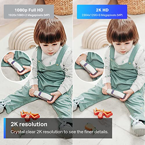 Tapo TP-Link 2K Indoor Security Camera for Baby Monitor, Dog Camera w/Motion Detection, 2-Way Audio Siren, Night Vision, Cloud &SD Card Storage (Up to 256 GB), Works with Alexa & Google Home (C110)