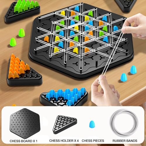 TABBOOT Chain Triangle Chess Game | Triggle game | Geometry Chain Chess Puzzle for 2-4 Players for Family Nights | Desktop Triangle Tactics Game Gift for Kids and Adults