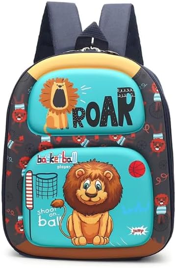Kids Backpack for School Preschool Bag for Boys & Girls Toddler Kindergarten Backpack with Padded Straps, Multi-Pockets for Books, Stationery, Supplies & Toys - Lion