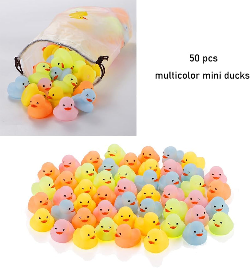 WAMSOLE Bath Duck Toys 30 PCS Mini Rubber Ducks Squeak and Float Duckies Baby Shower Toy Party Decoration for Toddlers Boys Girls (1.8''-30pcs)