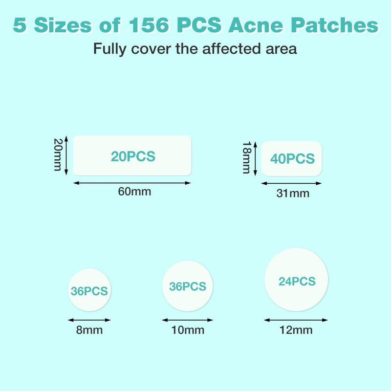 BUTBU 265 Pieces Pimple Pimple Pimple Patches Invisible Pimple Pimple Pimple Patches 2-in-1 with Tea Tree Oil Salicylic Acid Day and Night Waterproof and Breathable Get Rid of Acne Fast