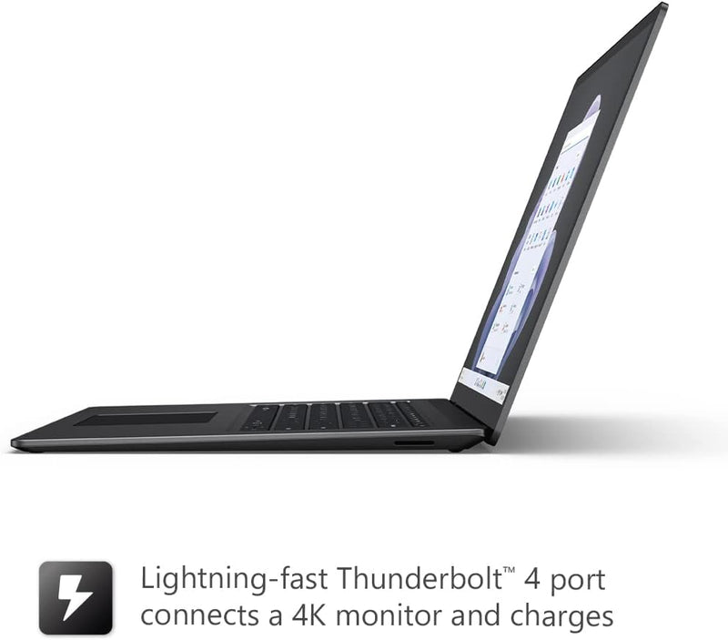 Microsoft Surface Laptop 5 with 13.5" 2256 x 1504 display, Intel i5-1235U, Integrated Iris Graphics, 8GB RAM, 512GB SSD, Windows 11, Black - [R1S-00039], 13.5 Inch UAE Model