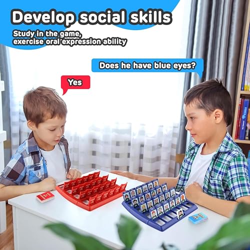 ARGT Guess Who? Classic Family Board Game – Fun Indoor Puzzle for Kids & Adults, 2-Player Desk Battle Game – Traditional Who Is It? Strategy Game, Perfect Party Gift for Boys & Girls Age 4+