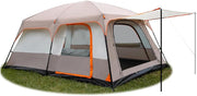 Tobys New double layer outdoor camping tent A bedrooms and A living room family cabin - S Khaki