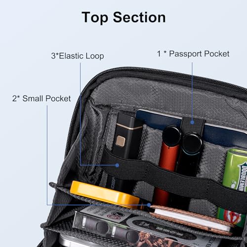 ah arctic hunter Small Cable Organizer Accessories Bag for Men Passport Holder Zipper Coin Pocket Wrist Strap Money Hand Purse for for Travel Storage Toiletry Kits Bag, Black