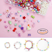 Mumoo Bear Children DIY Bead Set, 550pcs Pony Alphabet Pop Beads for Making Necklace Bracelet Ring, Art Craft & Jewellery Making Kit for Kids Girls Age 4 5 6 7 8, 24 Types - 550pcs Pony Alphabet Pop Beads Small