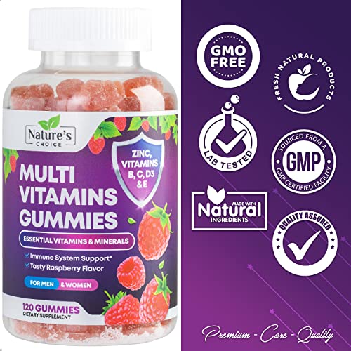 Multivitamin Gummies for Adults Immune Support Supplement - Natural Complete Daily Multivitamin Gummy Vitamins - Vegetarian Multi Vitamin A, C, E, B6, B12 for Men & Women - 120 Gummy Multivitamins