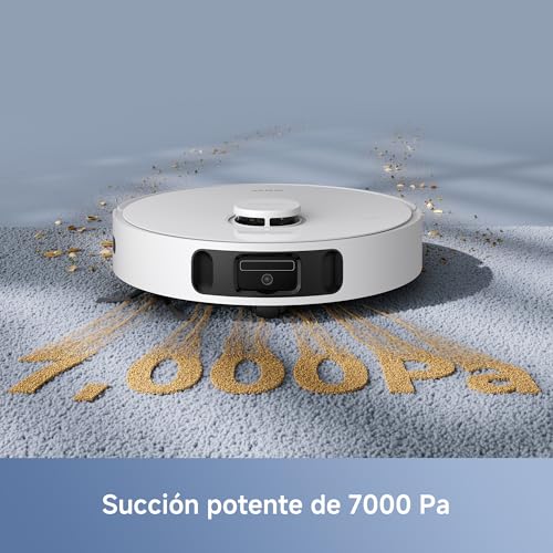 Mova E30 Ultra Robot Vacuum Cleaner and Mop with Automatic Emptying and Self-Cleaning of the Wiper, 7000Pa Suction Power, 10.5 mm Wiper Lift, Ultrasonic Carpet Detection
