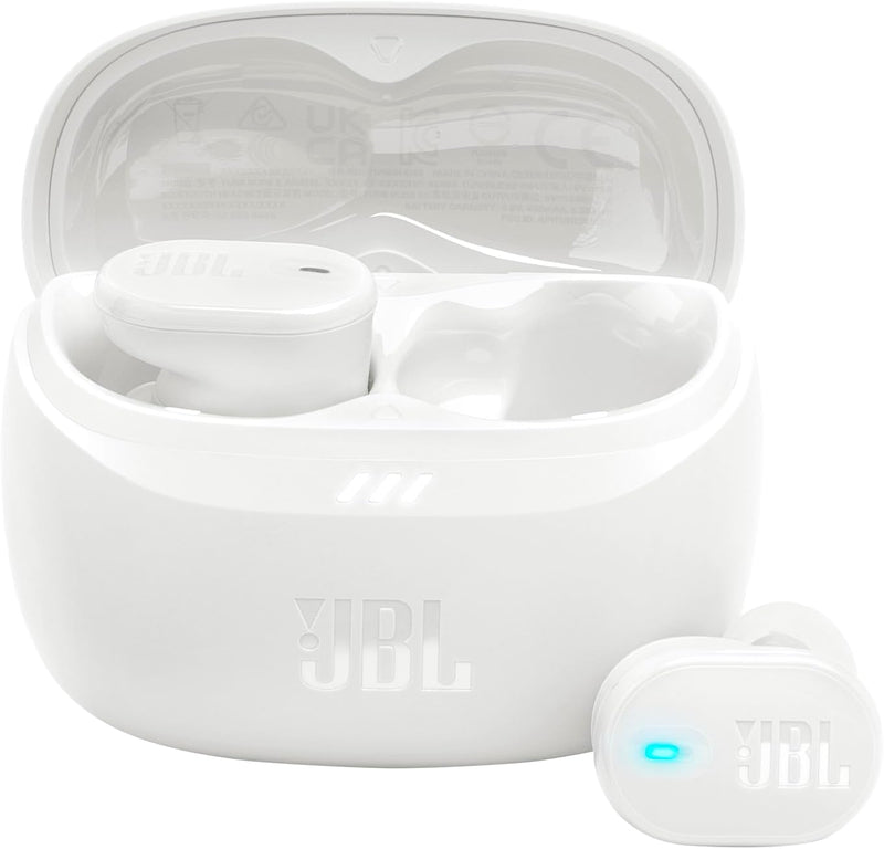 JBL Tune Buds True Wireless Noise Cancellling Earbuds, Pure Bass Sound, Bluetooth 5.3, LE Audio Support, Smart Ambient, 4-Mic Technology, 48H Battery, Water and Dust Resistant - White, JBLTBUDSWHT