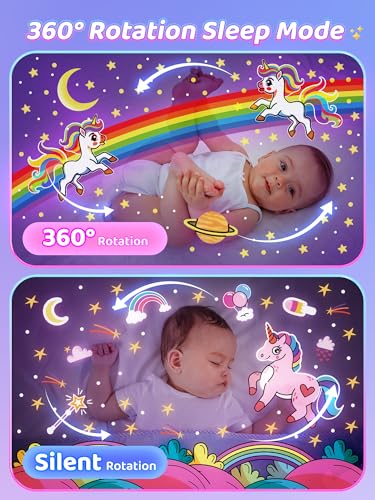 Carousel Night Light for Kids, 10 Music Films? Colors Star Projector for Kids Night Light Projector,360°????? Star Lights for Ceiling, Princess Toys Unicorn Toys for Girls Room Decor