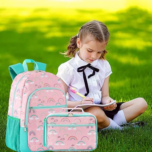 Masroo Kids Backpack for Girls and Boys 6-10, Primary School Kindergarten Backpack, Cute Kids Backpacks for Girls with Pen Bag and Lunch Bag