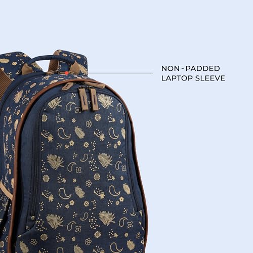 Gear Triumph Summer Print 26L Medium Water Resistant School Bag/College Bag/Daypack/Casual Backack for Girls/Boys/Men/Women (Blue-Beige)