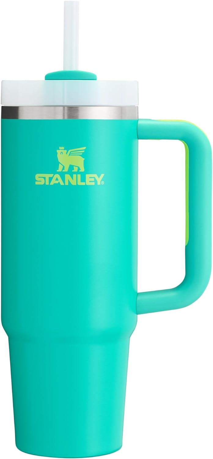 Stanley Quencher H2.0 Tumbler with Handle & Straw 40 oz | Twist On 3-Way Lid | Cupholder Compatible for Travel | Insulated Stainless Steel Cup | BPA-Free | Seafoam