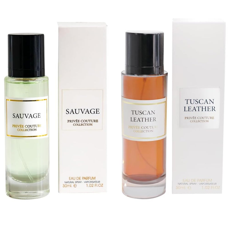 Scent Synergy 2 Pieces Perfume Gift Set for Unisex TUSCAN-LEATHER & SAUVAGE Long Lasting Fragrance Men and Women 30ml each