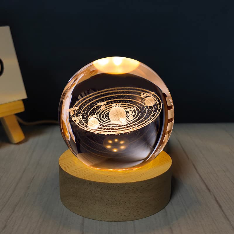 Engraved crystal ball night light creative bthday gift for gls, boys, glfriends, friends, classmates, and classmates Moon - Night Light USB Night Light Ornament YUSASHOP
