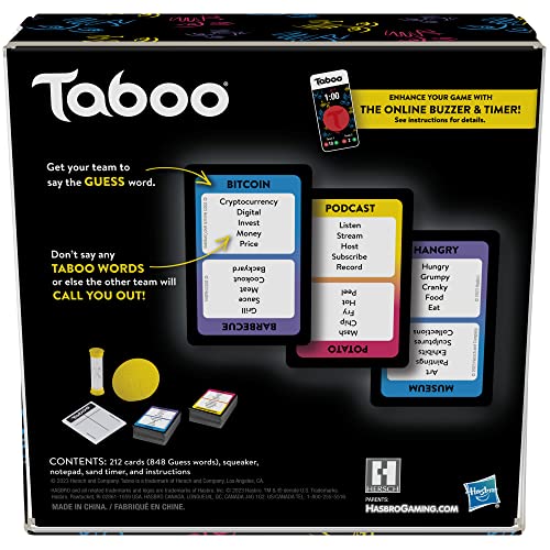 Taboo Classic Game, Party Word Guessing Game for Adults and Teens, Board Game for 4+ Players Ages 13 and Up