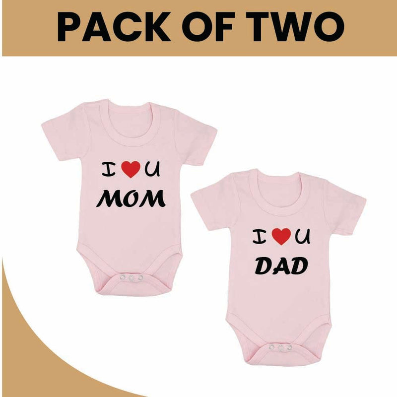 Pack of 2 Unisex Baby Romper with Mama and Papa Printed Design for Newborns,Infants, Toddlers Short Sleeve Jumpsuit Snap Closure for Easy Diaper Changes Ideal for Baby Shower