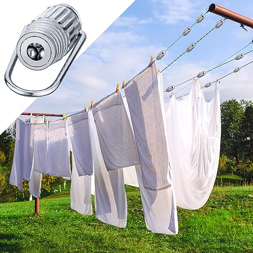 Azonee 2 pcs Clothesline Tightener Metal Line Tight Grips Tools Aluminium for Pulleys and Fixed Clothes Lines Household Laundry Supplies