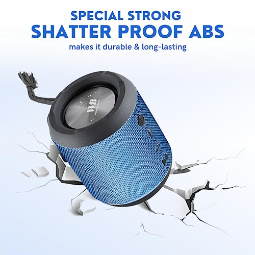 WONDER-BLED Portable Wireless Mini Bluetooth Speaker, XBass Shower Speaker, Dual Pairing, IPX5 Waterproof, 6hrs Playtime, 10 meters Bluetooth Range Home/Outdoor/Party/Quran Speaker (Blue)