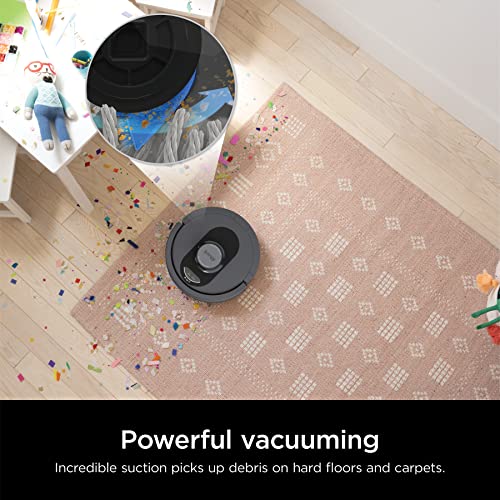Shark AV2501S AI Robot Vacuum with HEPA Self-Empty Base, Bagless, 30-Day Capacity, LIDAR Navigation, Perfect for Pet Hair, Compatible with Alexa, Wi-Fi Connected, Dark Grey