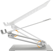 Amazon Basics Adjustable Ergonomic Laptop Stand, Multi-Angle with Heat Vent, For Laptops 10 (25.4 cm) - 17 Inches (43.2 cm), Silver