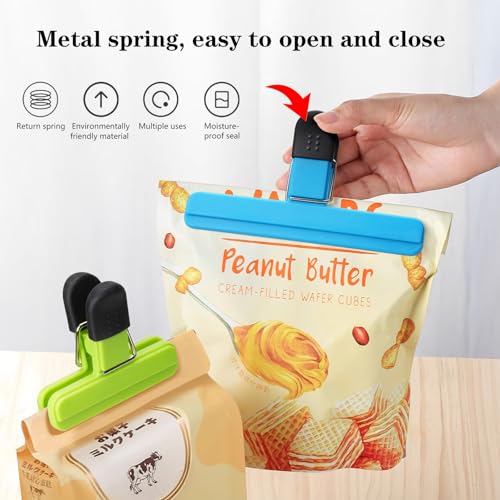 10 Pcs food clips bag clips for food storage sealing clips Sturdy Airtight Reusable for Snacks Food Sandwich Ideal for Home Kitchen