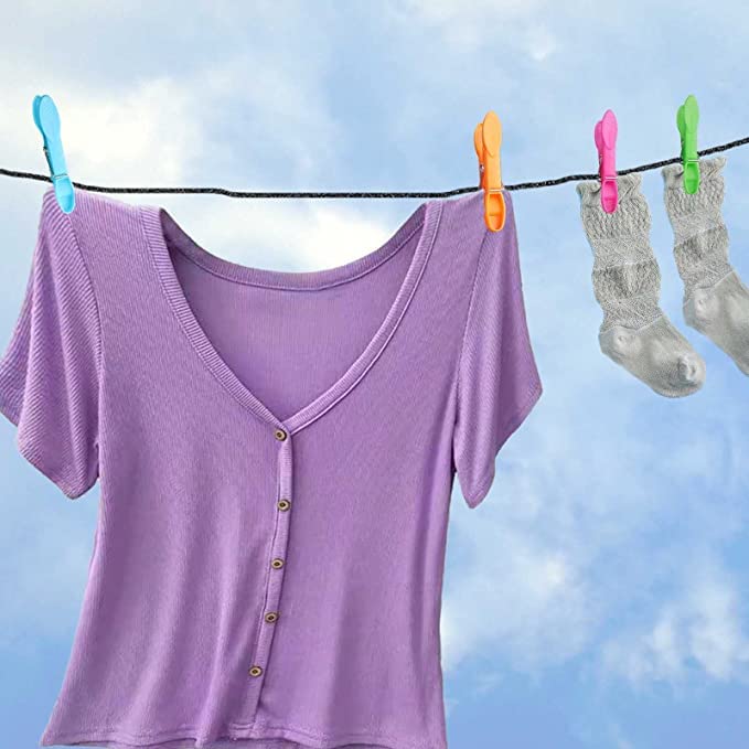 Pack of 48 Clothes Clips Plastic Peg, Colorful Heavy Duty Laundry Clips, Air Drying Clothesline Clips Clothes Pins, for Clothesline Hanging, Clothes, Laundry Kitchen and Outdoor, Clothes Windproof