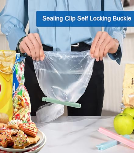 30 Pack Clips for Food Bags,Snack Bag Plastic Sealing Clip,Resealable & Washable Chip Clips(6.3 in,4.7 in)