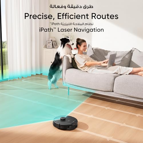 eufy L60 Hybrid Robot Vacuum Cleaner with Mop, Ultra Strong 5,000 Pa Suction to Remove Hair, Dust, iPath Laser Navigation, For Deep Floor Cleaning, Ideal for Hard Floors