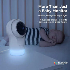 Hubble Connected Nursery Pal Glow Plus - 5-Inch Smart Hd Video Baby Monitor For Babies Wireless Security Camera With Infrared Night Vision - Two-Way Intercom, Room Temp Monitoring-White
