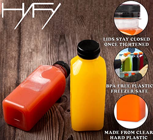 HYFY [24 PCS] 250ml Plastic Juice Bottles 8.4 oz Clear Plastic Bottles With Caps Milk Bottle Water Bottles For Kids Empty Bottle Zamzam Water Gym Water Bottle Reusable Plastic Juice Bottle Leak Proof