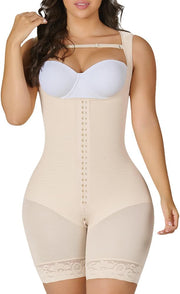 Fajas Colombianas Shapewear for Women Tummy Control Post Surgery Full Body Shaper Butt Lifter with Zipper Crotch - Beige