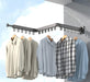 TTEDOYE Folding Clothes Hanger Wall Mount Cloth Drying Rack Retractable Home Laundry Clothesline For Balcony Bedroom Trifold Hole free clothes rack