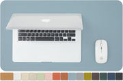 HOMIEAZICOZI Cork Desk Mat - Dual-Sided Desk Pad for Office and Home - Desk Organization and Accessories - Ideal for Large Mouse Pad and Desk Mats on Top of Desks(Gray,31.5"x 15.7") - lightblue 23.6"x 13.8"
