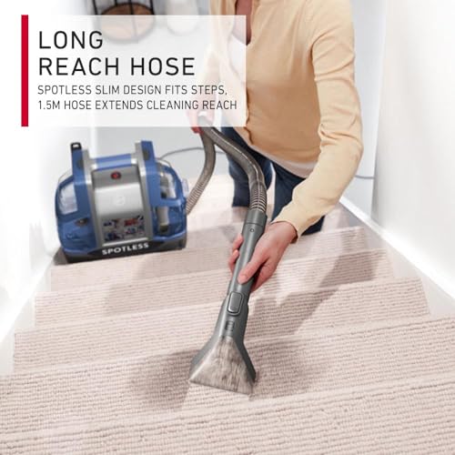 Hoover CDCW-CSME Spotless Carpet Cleaner Portable Lightweight Carpet & Upholstery Multi Surfaces Cleaner For Car Seats, Sofa, Kitchen, Outdoor & More, Removes Spots Spills & Tough Stains-Blue