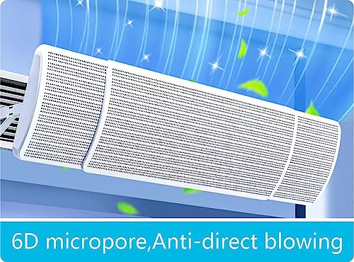 BePrincess Central AC Air Flow Deflector, Adjustable Air Conditioner Deflector, Side Outlet Air Wing Air Cooled Baffle Wind Direction Telescopic Windshield (60-98cm)