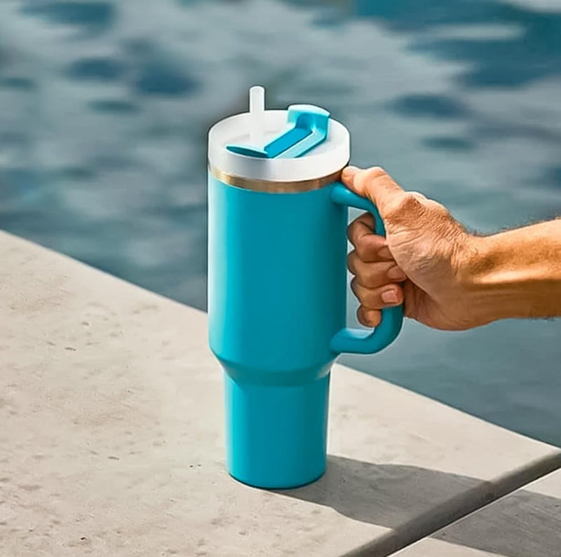 Quencher H2.0 Flowstate Tumbler Stainless Steel Vacuum Insulated Tumbler With Lid and Straw - For Water, Iced Tea, Coffee And More (BubbleGum)