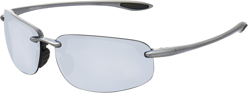 JULI Sports Sunglasses for Men Women Tr90 Rimless Frame for Running Fishing Baseball Driving MJ8001 - C12-Shiny Grey/Silver Plastic