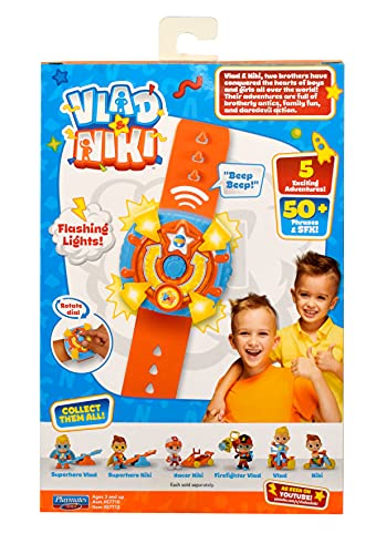 Bandai Vlad Niki's Time (Orange Strap) -Toy Watch with Voice and Light Effects for Adventure Game P57712