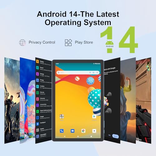 C idea 10.5 inch Tablet,8GB픰 Tablet PC with Android 14,Dual SIM,5G LTE 1280x2000 2KHD Touch Screen,Long Lasting Battery Tablet,CM10500 Plus (Blue)