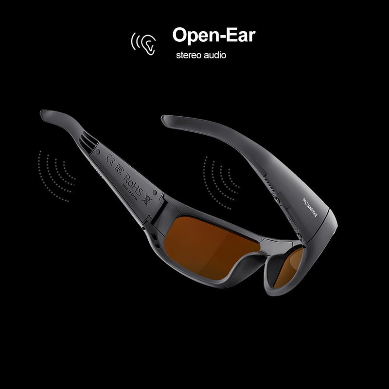OhO sunshine Smart Glasses Unisex,Polarized Sunglasses with Bluetooth Speaker,Athletic/Outdoor UV Protection and Voice Control