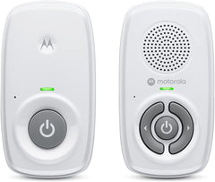 Motorola Nursery AM24 / MBP24 Audio Baby Monitor with Room Temperature Display, High Sensitivity Microphone and Two-Way Talk, White