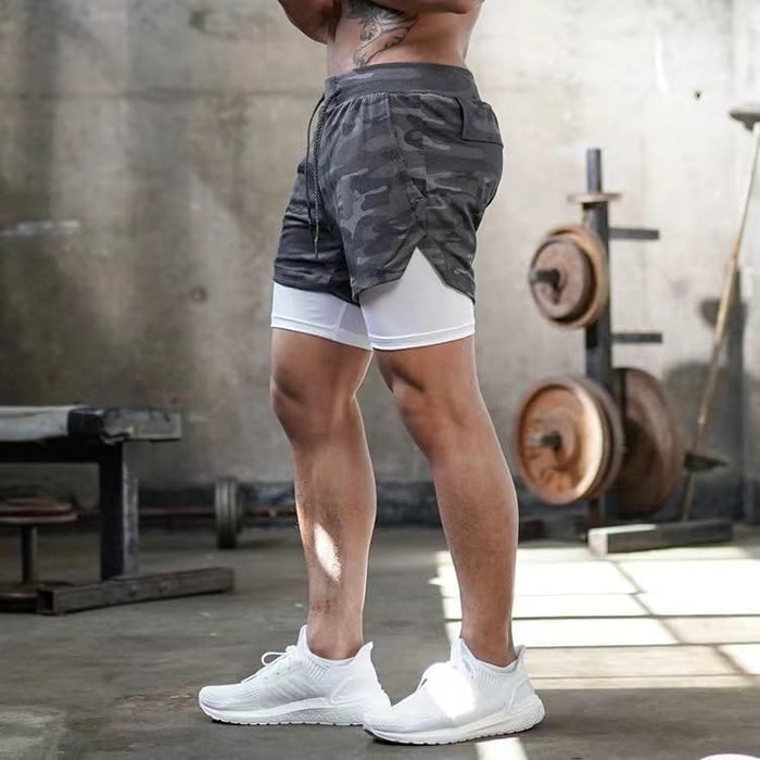 BananHome Men's 2 in 1 Running Shorts Gym Workout Quick Dry Mens Shorts Mens Athletic Shorts with Towel Loop and Phone Pocket