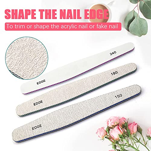 MOLANLY REGO Nail File and Buffer, Professional Double Sided Nail Buffer Block Emery Board for Nature Acrylic Nails, Manicure Pedicure Tool and Nail Buffing Files 6pcs set