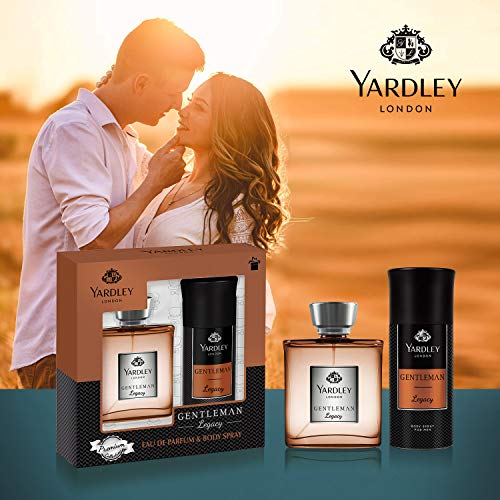 Yardley London Gentleman Legacy Perfumed Gift Set - Eau De Parfum 100ml + Body Spray 150ml Charismatic Masculine Fragrance With Oriental Woody Notes For Men