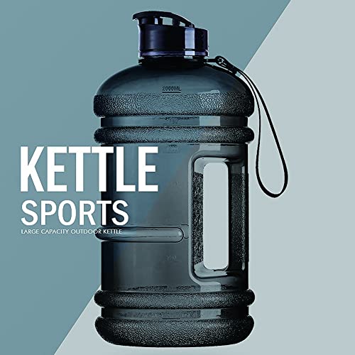 NA Water Bottle Large Gym Bottle 2.2 Liter, Leakproof Water Jugs with Marker Reusable Large-Capacity Sports Water Container, Suitable for Workouts,Athletes,Outdoor and Office (Black)