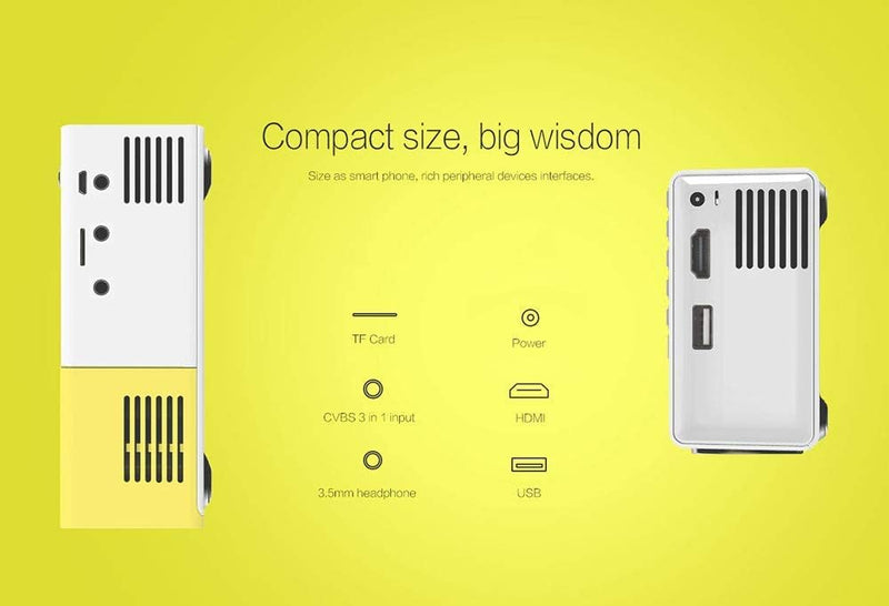 YG-300 Mini Portable High Resolution LED Projector (600 Lumens Video 1080P)