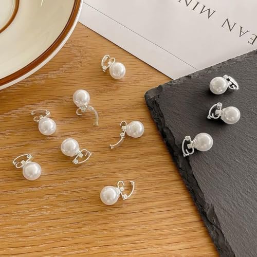 30PCS Mini Pearl Hair Clips for Women, Elegant Hair Barrettes, White Pearl Hair Pins for Girls, Cute Pearl Head Accessory for Brides Wedding Parties Daily Use (White)